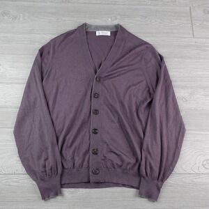 Brunello Cucinelli Cashmere Cardigan Mens Size 50 Silk Blend Luxury Old Money